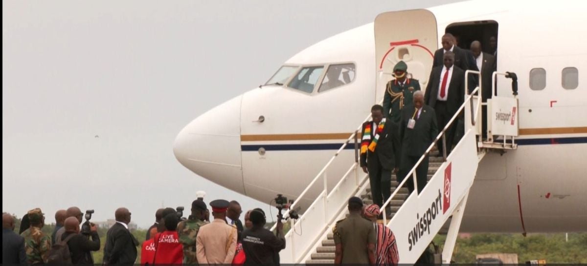 Zimbabwean President Emmerson Mnangagwa in Ghana for 3-day State Visit